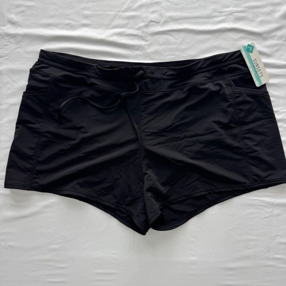 Sunsets Escape Laguna Swim Shorts Black Women's 24 NWT Laguna Swim Short